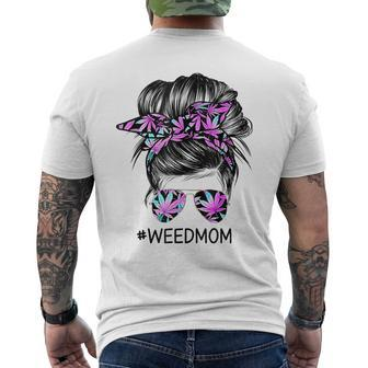 Classy Mom Life With Leopard Mom Marijuana Weed Lover Men's Back Print T-shirt | Mazezy