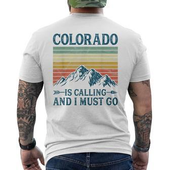 Colorado Is Calling And I Must Go Men's T-shirt Back Print - Seseable
