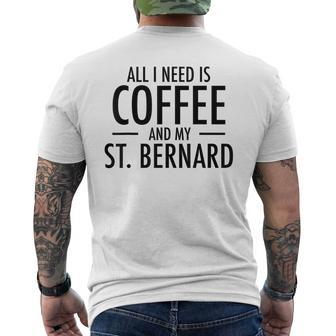Cute Coffee St Dog Bernard For Saint Bernard Mom Dad Men's Back Print T-shirt | Mazezy