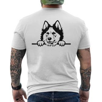 Cute Siberian Husky Dog Face Pup Pet Puppy Lover Dad Mom Mens Back Print T-shirt | Mazezy
