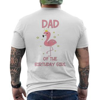 Dad 1St First Birthday Matching Family Flamingo Party Men's Back Print T-shirt | Mazezy