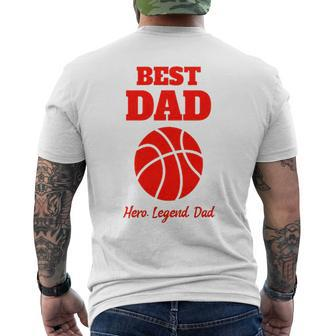 Dad Basketball Cool Fathers Day Gift Dad Basketball S Men's Crewneck Short Sleeve Back Print T-shirt