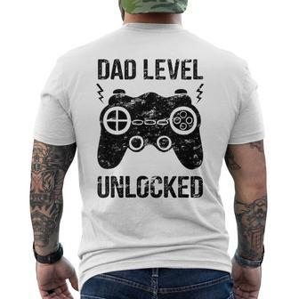 Dad Level Unlocked New Dad Pregnancy Announcement Men's T-shirt Back Print - Thegiftio UK
