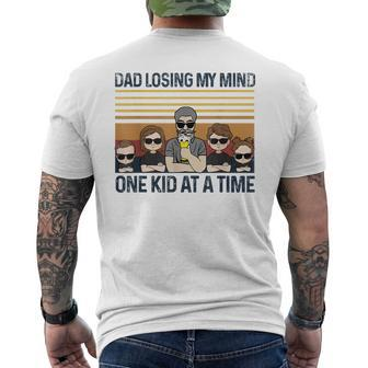 Dad Losing My Mind One Kid At A Time Fathers Day Mens Back Print T-shirt | Mazezy AU