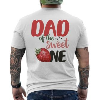 Dad Of The Sweet One Sweet One Strawberry Birthday Men's T-shirt Back Print - Thegiftio UK