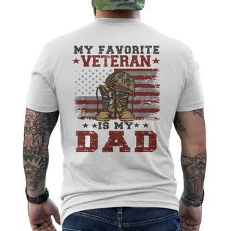 Dad Veterans Day My Favorite Veteran Is My Dad Costume Men's T-shirt Back Print - Seseable
