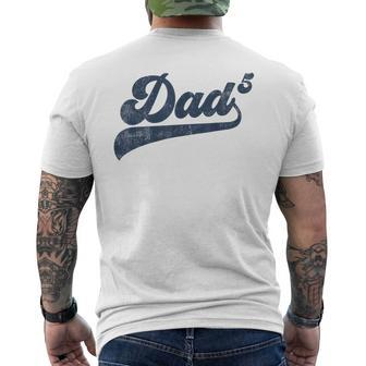 Dad5 Daddy Of 5 Kids Father Of Five Fifth Time Dad Men's Back Print T-shirt | Mazezy