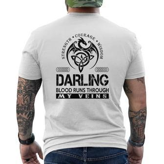 Darling Blood Runs Through My Veins Men's T-shirt Back Print - Seseable