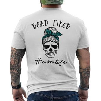 Dead Tired Mom Life Leopard Skull Sunglasses Men's Back Print T-shirt | Mazezy AU