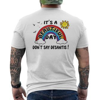 Dont Say Desantis Anti Florida Governor Mens Back Print T-shirt | Mazezy