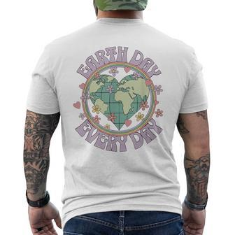 Earth Day Every Day Climate Change Environmental Awareness Men's Back Print T-shirt | Mazezy