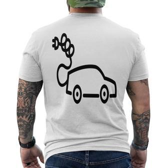 Electric Car Automobile Vehicle Mechanic Transport Mens Back Print T-shirt | Mazezy