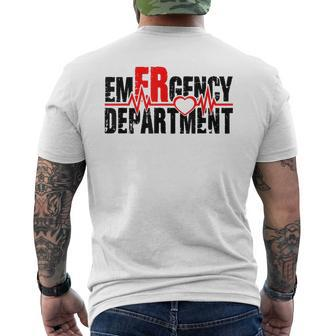 Emergency Department Ed Heartbeat Valentine’S Day Squad Men's T-shirt Back Print - Seseable