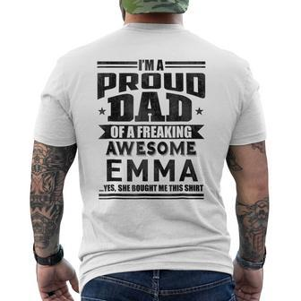 Family Fathers Day Dad Daughter Emma Name Men Mens Back Print T-shirt - Seseable