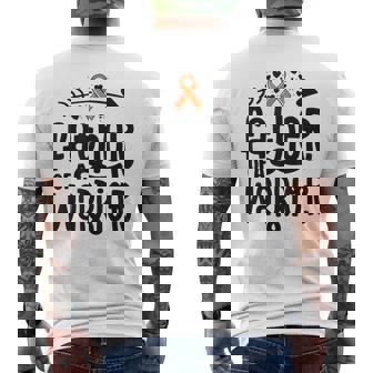 Father Of A Warrior Dad Family Leukemia Cancer Awareness Mens Back Print T-shirt | Mazezy