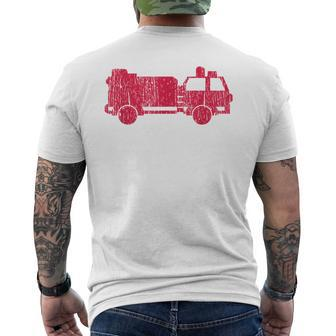 Fire Truck Vintage Fire Fighter Fireman Men's T-shirt Back Print - Seseable