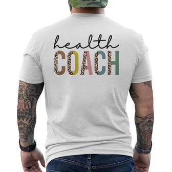 Fitness Heath Coaching Dietitian Leopard Print Health Coach Men's Back Print T-shirt | Mazezy