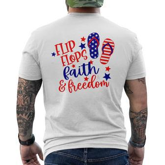 Flip Flops Faith And Freedom Mens Back Print T-shirt | Mazezy CA