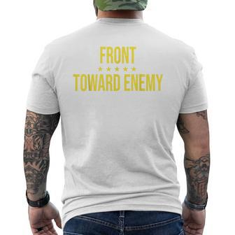 Front Towards Enemy Military Men Women Mens Back Print T-shirt | Mazezy