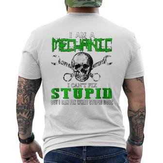 Funny Im A Mechanic Skull Wrench Mens Back Print T-shirt | Mazezy