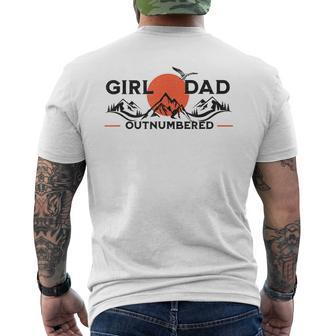 Girl Dad Outnumbered Fathers Day From Wife Daughter Gift For Mens Mens Back Print T-shirt