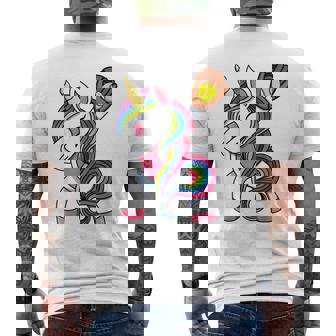 Girls Dabbing Softball Unicorn Apparel Youth Dab Men's Back Print T-shirt | Mazezy