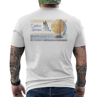 Mens Grampa Sailing Sailboat Captain Vintage Grandpa Dad Men's T-shirt Back Print - Seseable