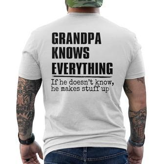 Grandpa Knows Everything Best Grandpa Ever Fathers Day Gift For Mens Mens Back Print T-shirt - Seseable