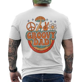 Mens Groovy Dad 70S Aesthetic Nostalgia 1970S Hippie Dad Retro Men's T-shirt Back Print - Seseable