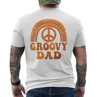 Mens Groovy Dad 70S Aesthetic Nostalgia 1970S Retro Dad Hippie Men's T-shirt Back Print - Seseable