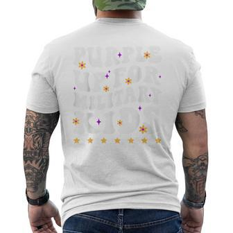 Groovy Purple Up For Military Military Child Month Men's T-shirt Back Print - Thegiftio UK