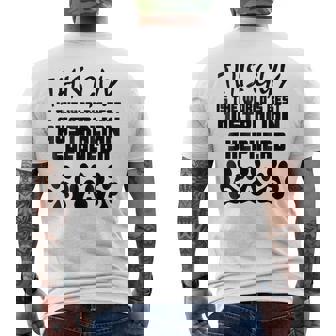 This Guy Is The Worlds Best Australian Shepherd Dad Men's Back Print T-shirt | Mazezy