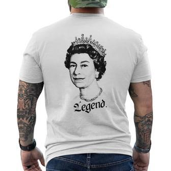 Honor To Elizabeth Ii The Legend God Save The Queen Mens Back Print T-shirt - Seseable