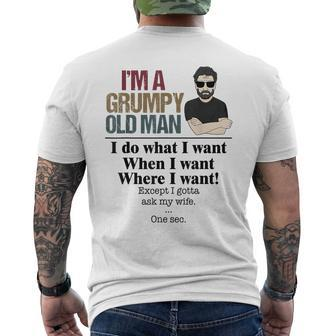 Husband Im A Grumpy Old Man I Do What I Want When I Want Men's Back Print T-shirt | Mazezy