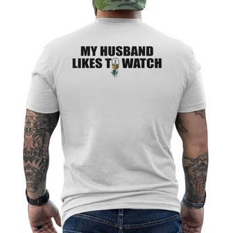 My Husband Likes To Watch - Upside Down Pineapple - Swingers Men's Back Print T-shirt | Mazezy