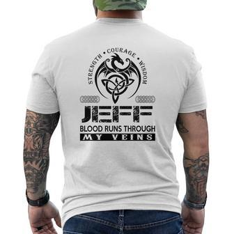 Jeff Blood Runs Through My Veins Men's T-shirt Back Print - Seseable