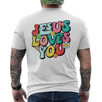 Jesus Loves You Retro Vintage Groovy Style Men Womens Men's Back Print T-shirt | Mazezy AU