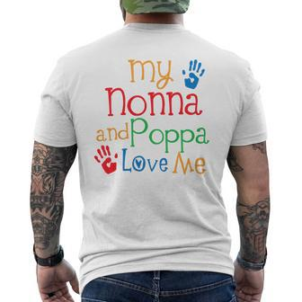 Kids Nonna And Poppa Love Me Mens Back Print T-shirt | Mazezy CA