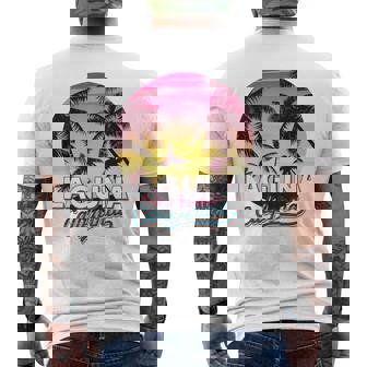 Laguna California Palm Tree Beach Summer Vacation Sunset Mens Back Print T-shirt | Mazezy