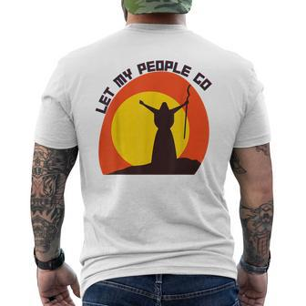 Let My People Go Passover Jewish Seder Family Men's Back Print T-shirt | Mazezy