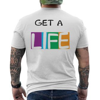 Get A Life The Game Of Life Board Game Men's Back Print T-shirt | Mazezy