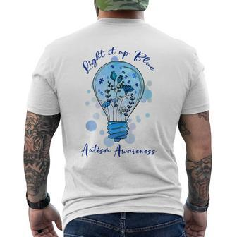 Light It Up Blue Autism I Wear Blue For Awareness Men's T-shirt Back Print - Seseable