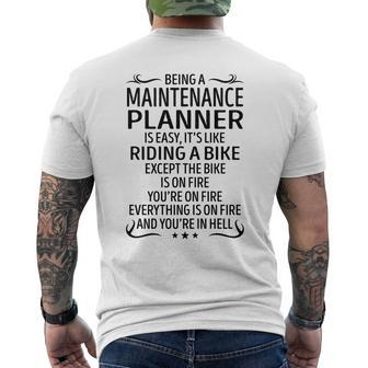 Being A Maintenance Planner Like Riding A Bike Men's T-shirt Back Print - Seseable