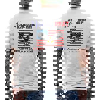 Military Brat Strong Brave Eagle American Flag Purple Up Mens Back Print T-shirt | Mazezy