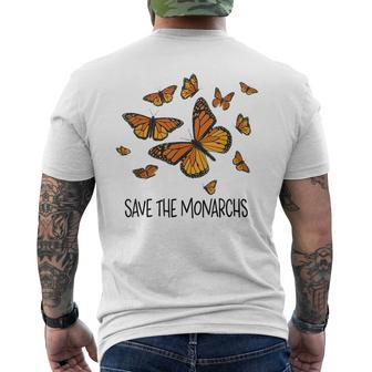 Monarch Butterflies Save The Monarchs Mens Back Print T-shirt | Mazezy