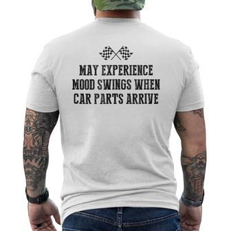 Mood Swings Race Car Team Parts Mechanic Pit Crew Mens Back Print T-shirt | Mazezy