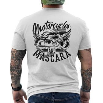 Motorcycles And Mascara Cute Makeup Motor Lover Men's T-shirt Back Print - Seseable