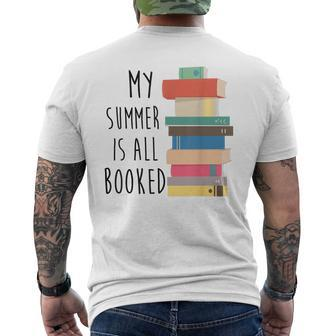 My Summer Is All Booked Summer Reading 2023 Funny Book Lover Mens Back Print T-shirt - Thegiftio UK