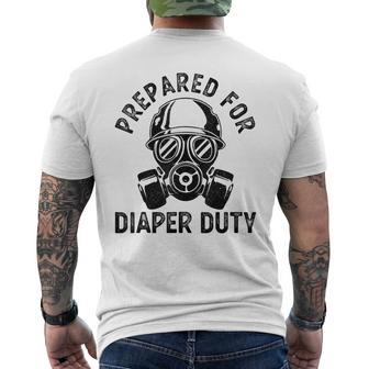 New Dad Prepared For Diaper Duty Men's Back Print T-shirt | Mazezy