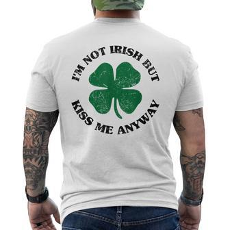 Im Not Irish But Kiss Me Anyway St Patricks Day Men's Back Print T-shirt | Mazezy